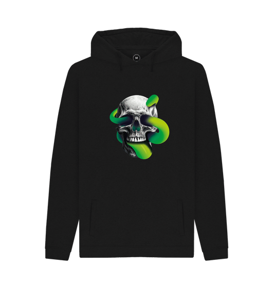 Black Threaded Rebels, Men's 50\/50 Remanufactured & Organic Cotton Hoodie, Skull Tongue G