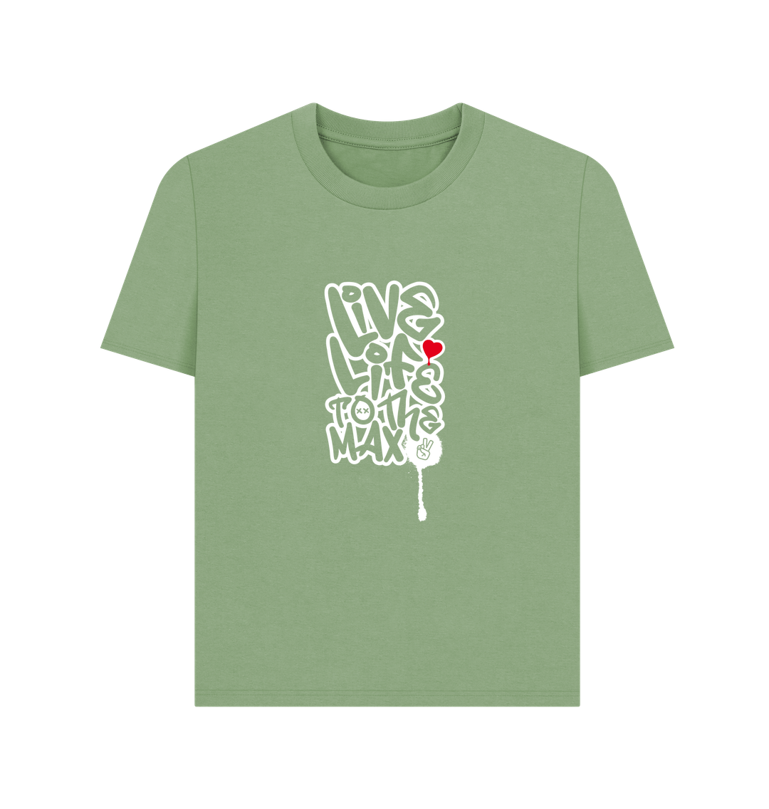 Sage Threaded Rebels, Women's Certified Organic Cotton T-shirt Live life W