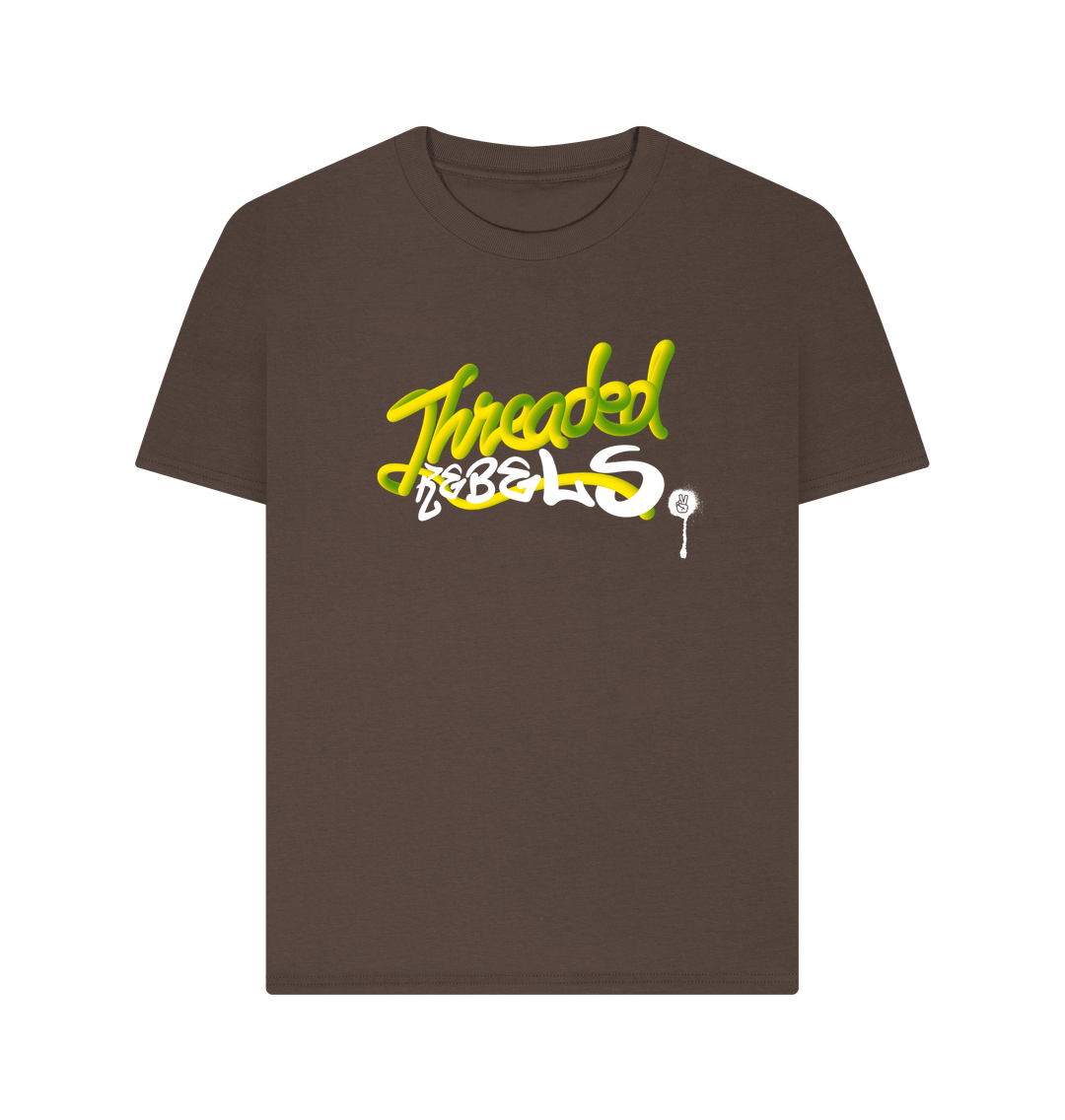 Chocolate Threaded Rebels, Women's Certified Organic Cotton T-shirt, Front GYW