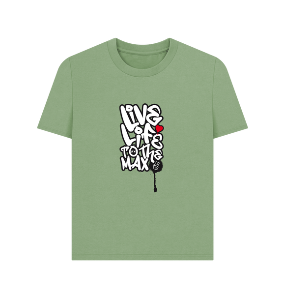 Sage Threaded Rebels, Women's Certified Organic Cotton T-shirt Live Life B