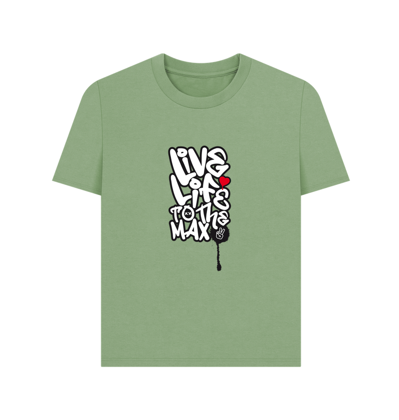 Sage Threaded Rebels, Women's Certified Organic Cotton T-shirt Live Life B