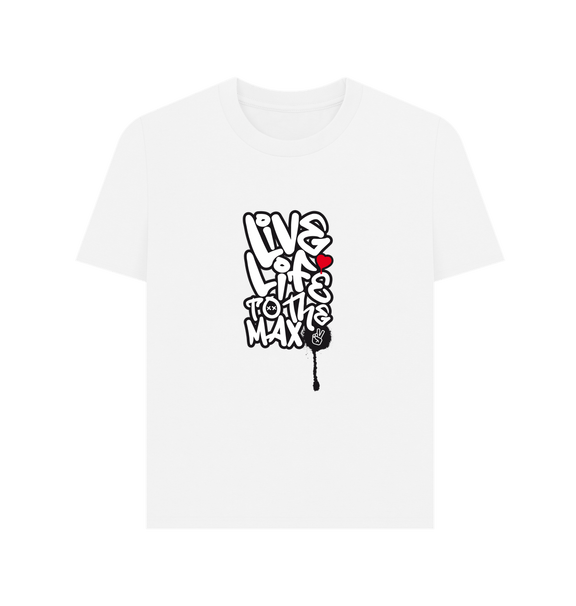 White Threaded Rebels, Women's Certified Organic Cotton T-shirt Live Life B