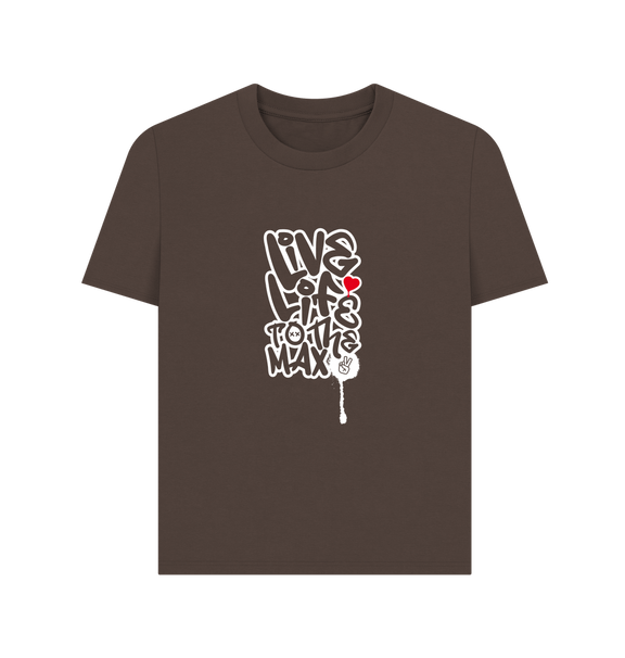 Chocolate Threaded Rebels, Women's Certified Organic Cotton T-shirt Live life W