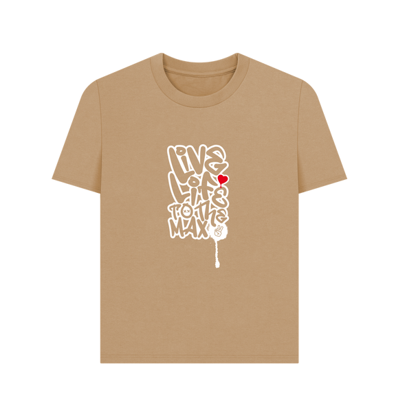 Sand Threaded Rebels, Women's Certified Organic Cotton T-shirt Live life W