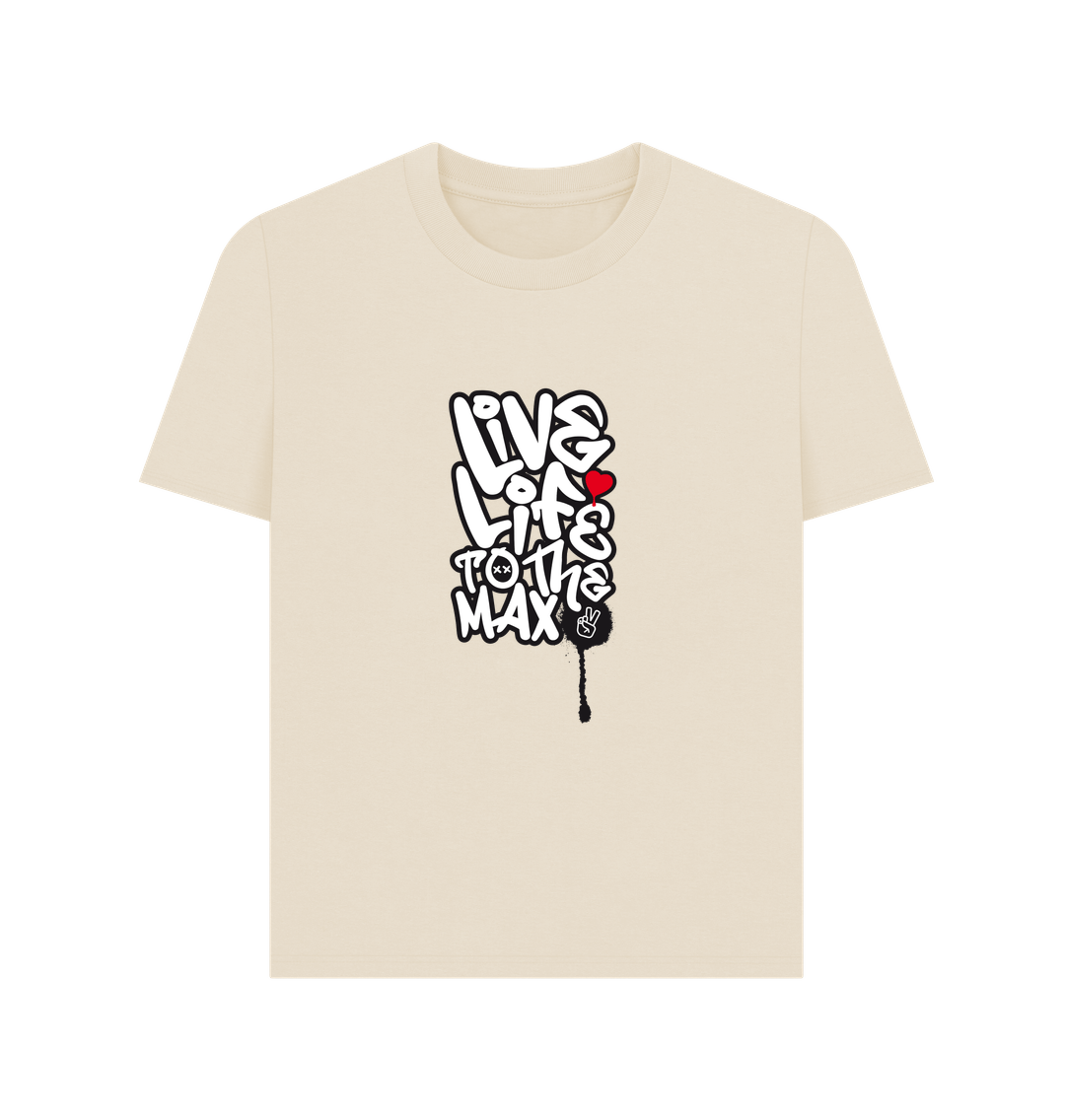 Oat Threaded Rebels, Women's Certified Organic Cotton T-shirt Live Life B