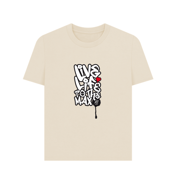 Oat Threaded Rebels, Women's Certified Organic Cotton T-shirt Live Life B