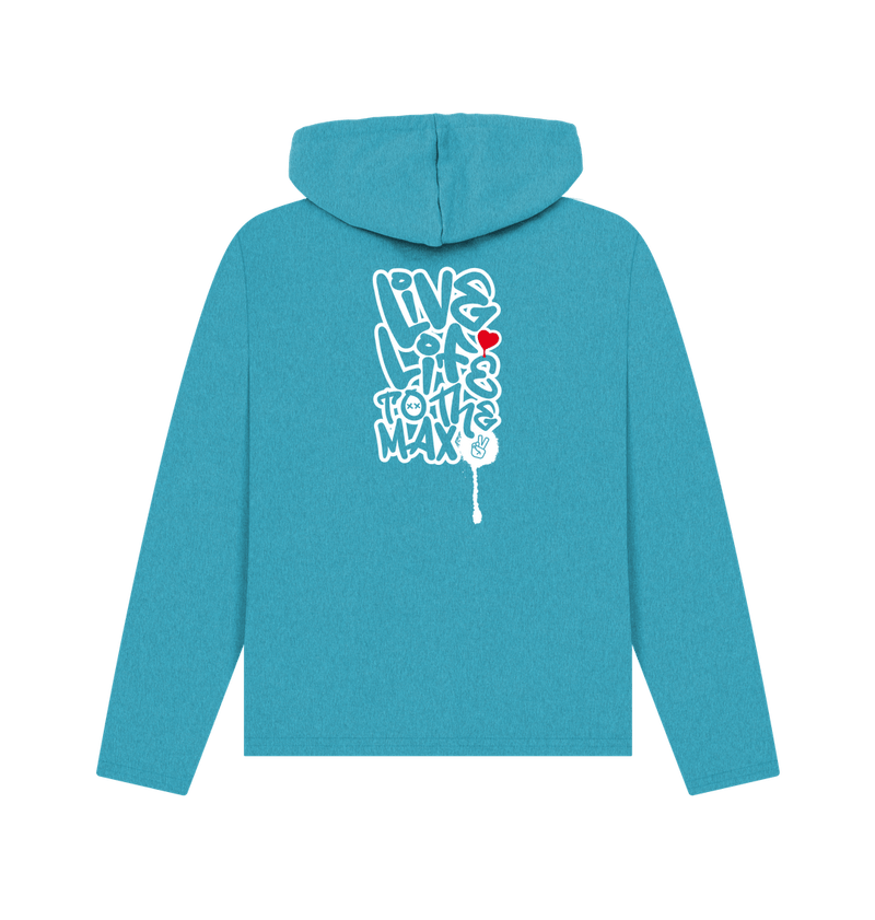 Threaded Rebels, Women's Certified Organic Cotton Pullover Hoodie Live Life, Rear W