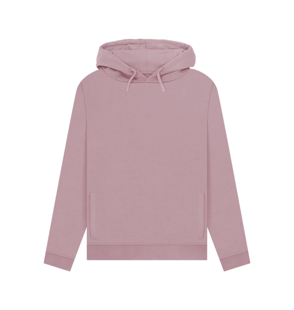 Mauve Threaded Rebels, Women's Certified Organic Cotton Pullover Hoodie live Life, Rear W