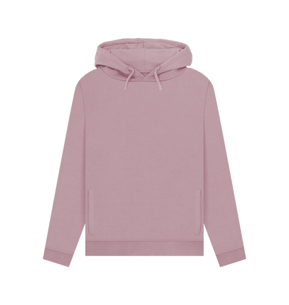 Mauve Threaded Rebels, Women's Certified Organic Cotton Pullover Hoodie Live Life, Rear W