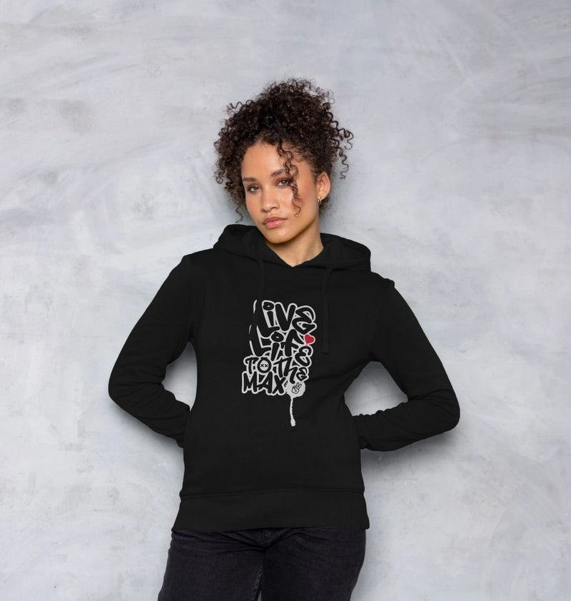 Threaded Rebels, Women's Certified Organic Cotton Pullover Hoodie, live Life W