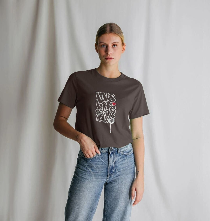 Threaded Rebels, Women's Certified Organic Cotton T-shirt Live life W